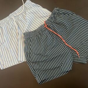 2 pair swim - A&F light blue stripe size XS - dark blue strip-South Beach size S